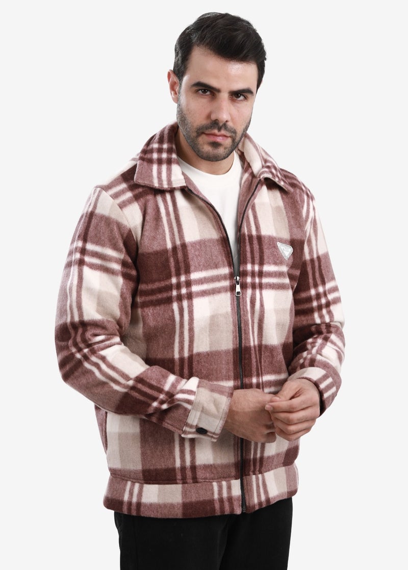 WHITE RABBIT Men’s Plaid Wool Blend Zip Jacket - Image 2
